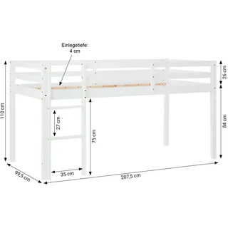 Homestyle4u Bettumrandung Rosa für Kinderhochbett 1517