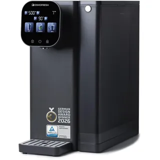 OsmoFresh Fusion Air Auftisch Osmoseanlage | Keine Installation | Heißwasserspender | Filterung & Mineralien | 3-Fach UV-C LED | Abwasserverhältnis 2:1 | TÜV zertifiziert