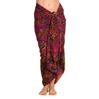PANASIAM Sarong Tuch - L & XXL Pareo Tuch blickdicht - Lunghi Strandtuch | für Damen & Herren, als Wickelrock oder luftiges Strandkleid, leichtes Bikini Cover-up, handgefertigtes Unikat, Wandbehang - 190x116cm