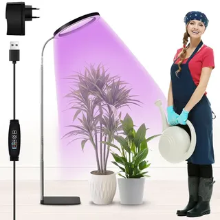 Novzep Pflanzenlampe, Pflanzenlampe LED Vollspektrum, 160 LEDs Grow Lampe, für Zimmerpflanzen,mit Timer 3/9/12H, 3 Farbmodi 10 Helligkeit, Höhenverstellbar