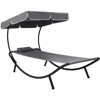 vidaXL Sonnenliege 200 x 90 x 112 cm Grau