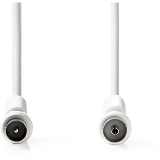 Nedis CSGL40020WT30 - Anschlusskabel, IEC Stecker IEC Buchse Vernickelt 120 dB 75 Ohm 4-fach (120 dB, Antennenkabel), Antennenkabel
