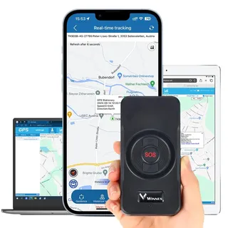 TKS2 Auto GPS-Tracker 5000mah, APP & Webplattform ohne ABO, Magnetisch Echtzeit Ortungsgerät mit SOS und 2-Wege-Audio, LKW Peilsender mit Temperaturüberwachung, SIM-Karte erforderlich