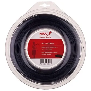 MSV Tennissaite Go Max (Haltbarkeit+Kontrolle) schwarz 200 Meter Rolle