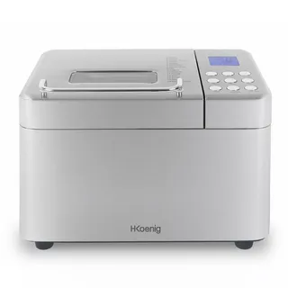 h.koenig BAKE440 Brotmaschine, 15 Programme, 3 Brotgrößen, bis zu 1 kg Brot, Startvorwahl/Warmhaltefunktion, abnehmbarer Behälter, antihaftbeschichtet, LCD-Display, 600 W