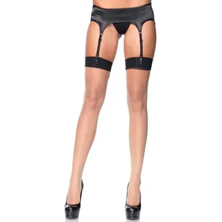 Leg Avenue Strapsstrümpfe Straps Strümpfe Barock Muster natur schwarz Einheitsgröße 36 - 40