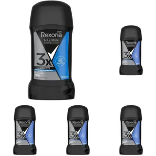 Rexona Men Maximum Protection Deo-Stick Cobalt Dry Antitranspirant mit 96 Stunden Schutz vor Schweiß und Körpergeruch 50 ml (Packung mit 5)