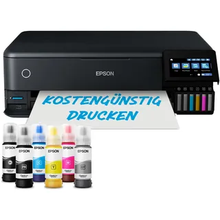Epson EcoTank ET-8550 Fotodrucker für kreative Enthusiasten, ultrakomfortables A3+-Format, 6-Farb-Tinten, 5-Wege-Medienmanagement, Wi-Fi Direct und Ethernet, Touchscreen