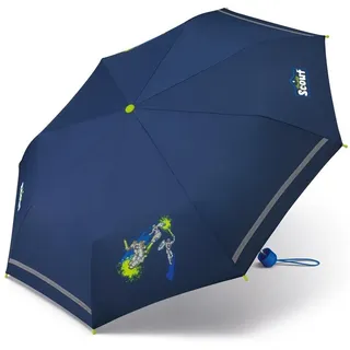 Scout Taschenregenschirm Mini Kinderschirm Basic reflektierend bedruckt, leicht blau