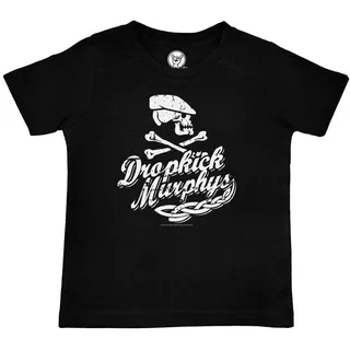 Metal Kids Dropkick Murphys (Scally Skull Ship) - Kinder T-Shirt, schwarz, Größe 116 (6-7 Jahre), offizielles Band-Merch - 6-7 Jahre