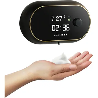 Yuehuamech Automatischer Seifenspender an der Wand befestigter elektrischer Auto schäumender Handseifenspender schäumender Handdesinfektionsmittelspender für Badezimmer Küche 450ml (Schwarz)