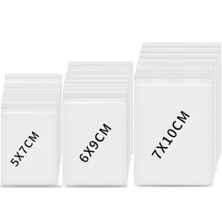 FIHODONE 400 Stück Druckverschlussbeutel Zip Beutel Klein, 3 Größen Wiederverschließbare Beutel Kleine Plastiktüten, Durchsichtige Baggies Kleine Tüten für Süßigkeiten Set