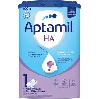 Aptamil HA 1 – Anfangsmilch von Geburt an, Mit DHA, Nur Laktose, Ohne Palmöl, Babynahrung, Milchpulver, 1x 800 g