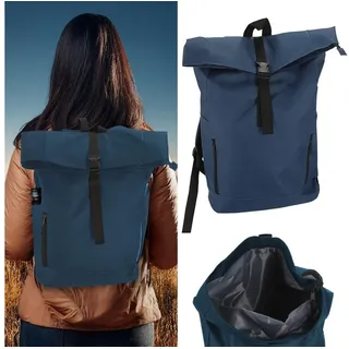 CEPEWA Rucksack Falt Rucksack Urban 30l dunkelblau 40x57x15cm 600D Polyester Rolltop blau