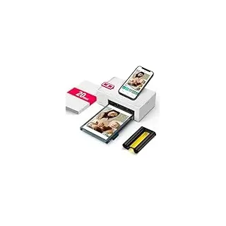 Liene Fotodrucker Smartphone mit Wiederaufladbarer Akku, WiFi, 10x15cm 20 Fotopapiers und 1 Patrone, 300DPI Farbsublimation Sofortbilddrucker, Handy Drucker für Reisen/Heimgebrauch