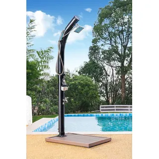 Solardusche Premium mit Hand-/Fußdusche & Ablagekorb gebogen, ca. 20 Liter