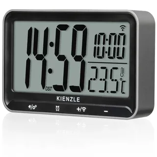 KIENZLE Digitaler Funkwecker Horizontal schwarz/silber