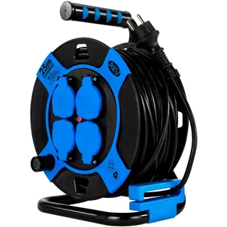 REV Ritter REV Kabeltrommel 25m Außen Kompakt, H05VV-F3G1,5, blau