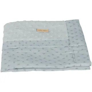 roba Babydecke Lil Planet - blau & Maße cm B: 80 x 80 für Mädchen Jungen - Bio Baumwolle - Terry Dots Punkte Motiv - GOTS zertifiziert - Hellblau