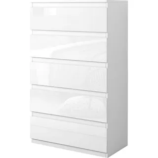 Hti-Living HTI-Living, Kommode + Sideboard, Kommode Kenji 5 Schubladen Hochglanz Weiss