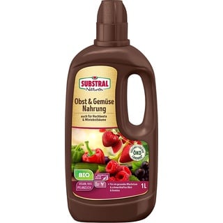 Evergreen Substral Naturen Bio Obst & Gemüse Nahrung, Organischer Flüssigdünger für alle Obst- & Gemüsepflanzen, 1 Liter