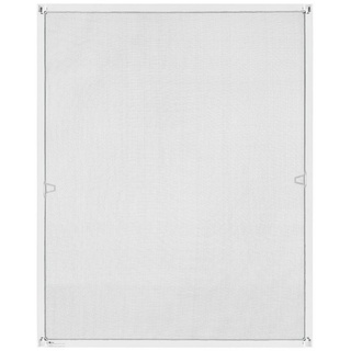 Fliegengitter mit Alu-Rahmen 110 x 130 cm für Fenster zum Einhängen UV-beständig in Weiß