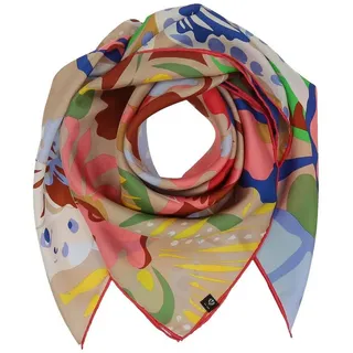 Fraas Modetuch Silk Stole With Floral Print bunt