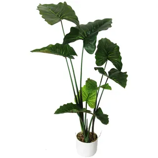 Arnusa Künstliche Pflanze Alocasia Sarian Kunstpflanze Elefantenohr 100 cm Deko Pflanze Zimmerpflanze wie echt Wohnzimmerdeko