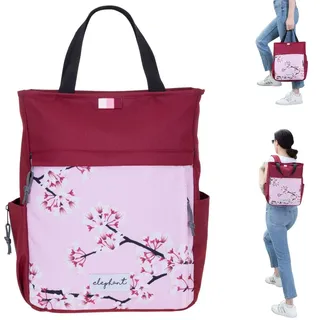SPEAR Rucksack Damen Herren Hygge Damenrucksack Freizeitrucksack Büro Sport Freizeit backpack A4 12790 bordeaux flower 6 -
