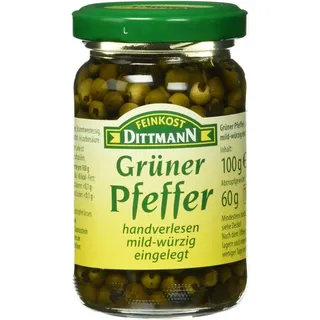 Feinkost Dittmann Grüner Pfeffer mild-würzig eingelegt, 100g