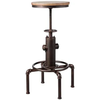 Costway Barhocker, Bistrohocker Industriell Drehstuhl Fußstütze, höhenverstellbar drehbar,