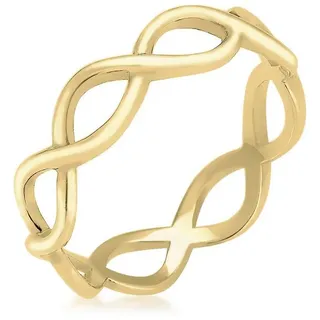Elli Fingerring ELLI PREMIUM "Infinity 375 Gelbgold" Gr. 56, gold, Fingerringe, Damen, 56mm, ohne Stein, Gelbgold 375, 5mm, Fingerring