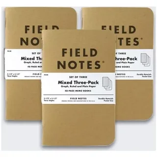 Field Notes Notizbuch Field Notes 3er-Pack mehrfarbig