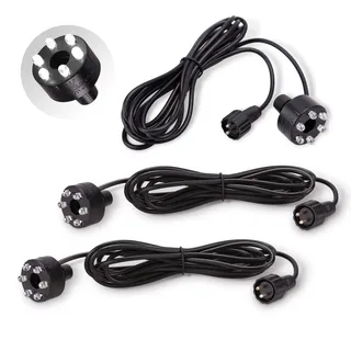 CLGarden 3 Stück LED Ring kalt Weiss für LED Springbrunnen Set kaltweiss Beleuchtung Ø 32mm