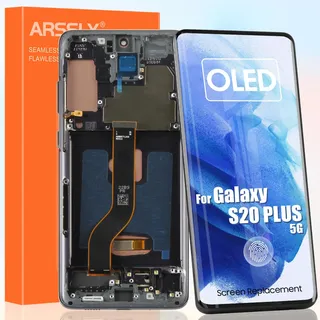 ARSSLY OLED Bildschirm für Samsung Galaxy S20 Plus 5G LCD Display für Samsung Galaxy S20+ 5G G985 G985A G985F G985P G9860 G986U Ersatz Touchscreen mit Werkzeugen (Schwarz mit Rahmen)