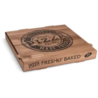 SWS 100 Pizzakarton aus Mikrowellpappe kraft 30 x 30 x 4 cm