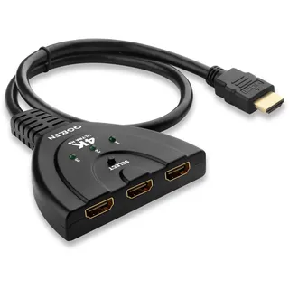 HDMI Switch 4K, HDMI Umschalter 3 In 1 Out für TV DVD Blu-Ray Player Amazon Fire Stick Chromecast Roku Laptop PS4 Xbox