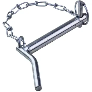 Anhängerbolzen Kat 1, 13 cm, Kupplungsbolzen verzinkt, Mit Griff & Sicherungskette, Robust & rostgeschützt, Für Traktor, Dreipunktaufnahme, Landtechnik, Zugmaul