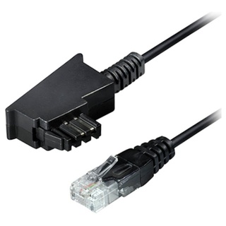 Maxtrack Telefon (analog) Anschlusskabel [1x TAE-F-Stecker - 1x LAN (10/100MBit/s)] 10m Schwarz