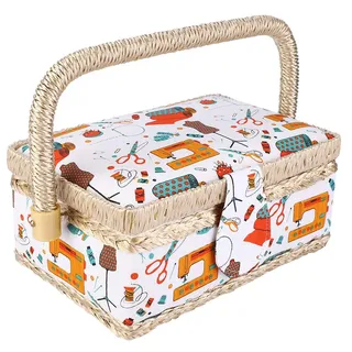 Nähkorb-Set Nähkorb, Nähzeug-Korb, Knöpfe Nadeln für Fadenschere