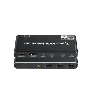 INF 2-in-1-Ausgang USB-C-KVM-Switch 8K@60Hz 4K@120Hz, für Windows 11/10/8/7/Vista/XP, Mac OS X 10.9, kompatibel mit Thunderbolt 3 und Thunderbolt 4