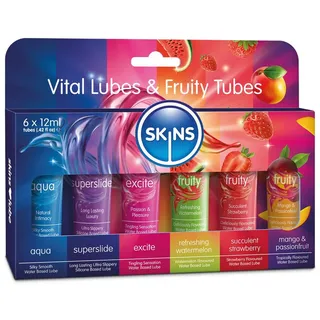 SKINS Condoms Skins Vital Lubes & Fruity Tubes 6 x 12 ml - Klar