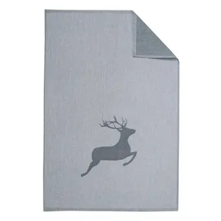 FRAMSOHN Geschirrtuch 'Hirsch Motiv' 50 x 75 cm Grau)