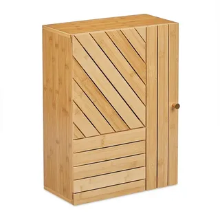 Relaxdays Bad Hängeschrank aus Bambus Gold,Hellbraun