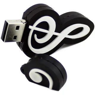 Tynerza Musik-Reihe Beachten Form 64 GB USB 2.0 Flash-Laufwerk Niedlicher Speicherstick Neuheit USB Stick Datenspeicher Lustige U-Disk Geschenk für Musiker, Musikliebhaber (Schwarz)