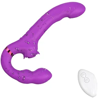 Jinqian Doppeldildo Vibrator Sexspielzeug für Frauen 10 Vibrationsmodi 5Klitorisstimulationsmodi mit Fernbedienung G Punkt Stimulationsvibrator sexspielzeug vibrator vibratorensets für frauen Dildos