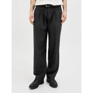 JACK & JONES "JPRCCKARL JJCAMERON PLEATED CHINO NOOS", Herren, Gr. 34, Länge 34, schwarz, Web, Obermaterial: 76% Polyester, 17% Viskose, 7% Elasthan, unifarben, loose fit knöchellang, Hosen Chinohose