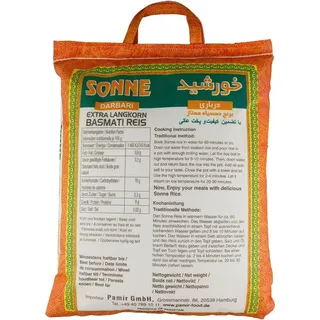 Pamir Khorshid Sonne Basmati Reis Darbari Extra Langkorn Reis 5 kg