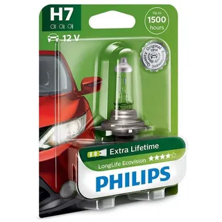 Philips LongLife EcoVision H7 Scheinwerferlampe 12972LLECOB1, 1er Blister, White, Single Blister