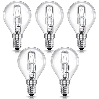 SCNNC E14 G45 lampe 28W Dimmbar 230V, lampe E14 28W Warmweiß 2700K, Klar Globe Classic G45 E14 Tropfenform für Deckenleuchte, Wandlampe, Stehlampe, 5 Stück